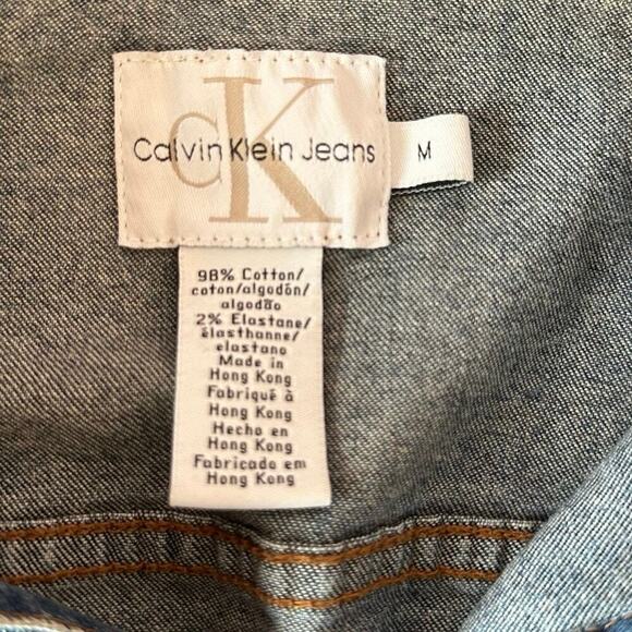 Vintage Calvin Klein Jeans Denim Jean Jacket Size M Wardrobe Staple Casual - Picture 4 of 11